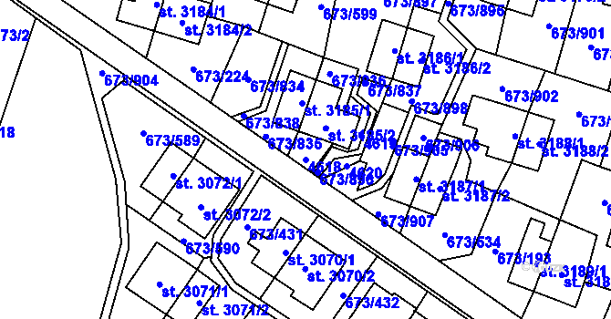 Parcela st. 4618 v KÚ Zlín, Katastrální mapa