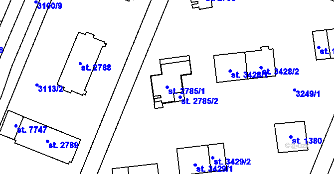 Parcela st. 2785/1 v KÚ Zlín, Katastrální mapa