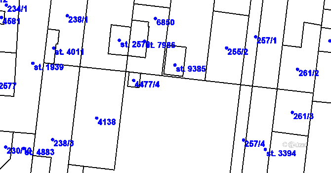 Parcela st. 4477/3 v KÚ Zlín, Katastrální mapa