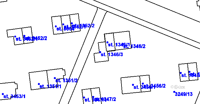 Parcela st. 1346/3 v KÚ Zlín, Katastrální mapa