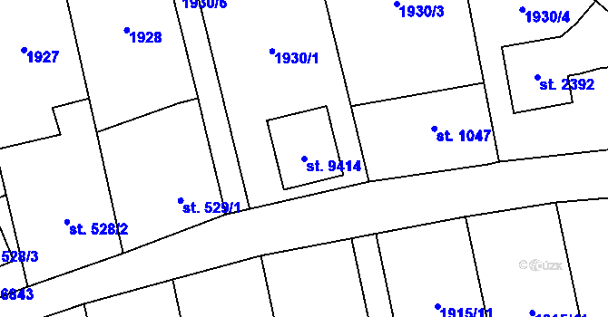 Parcela st. 9414 v KÚ Zlín, Katastrální mapa