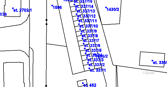 Parcela st. 337/6 v KÚ Příluky u Zlína, Katastrální mapa