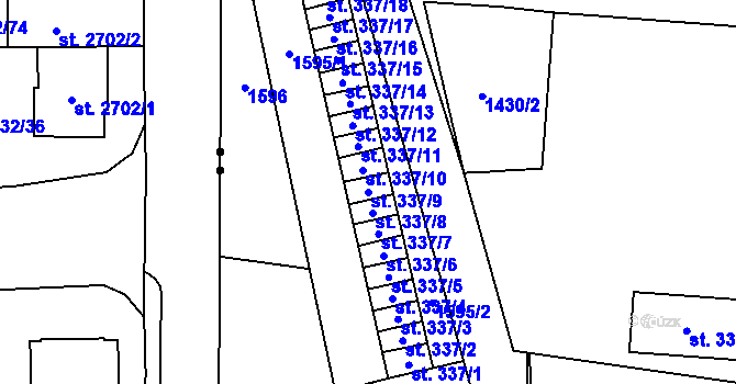 Parcela st. 337/9 v KÚ Příluky u Zlína, Katastrální mapa