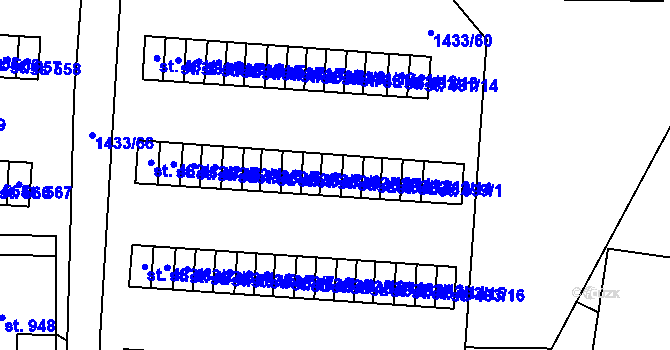 Parcela st. 482/10 v KÚ Příluky u Zlína, Katastrální mapa