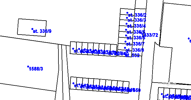Parcela st. 537 v KÚ Příluky u Zlína, Katastrální mapa