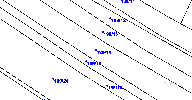 Parcela st. 189/14 v KÚ Příluky u Zlína, Katastrální mapa