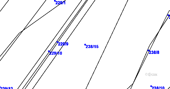 Parcela st. 238/15 v KÚ Příluky u Zlína, Katastrální mapa