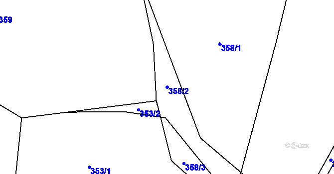Parcela st. 358/2 v KÚ Příluky u Zlína, Katastrální mapa