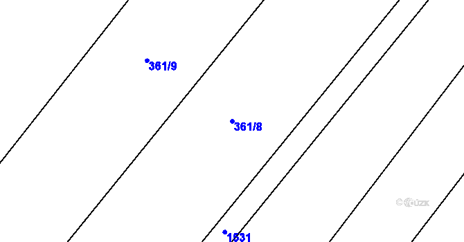 Parcela st. 361/8 v KÚ Příluky u Zlína, Katastrální mapa