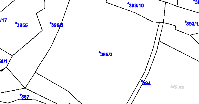 Parcela st. 396/3 v KÚ Příluky u Zlína, Katastrální mapa