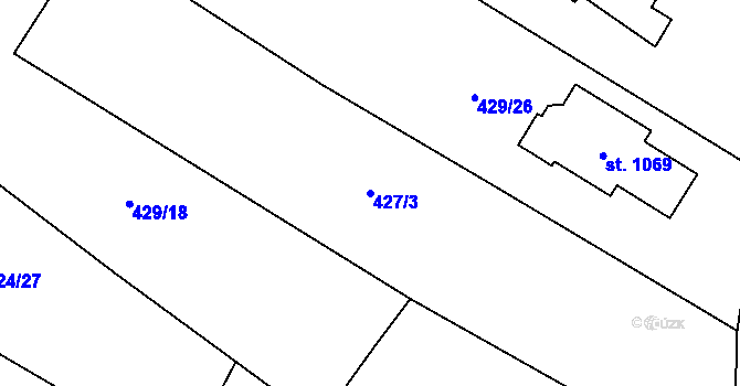 Parcela st. 427/3 v KÚ Příluky u Zlína, Katastrální mapa