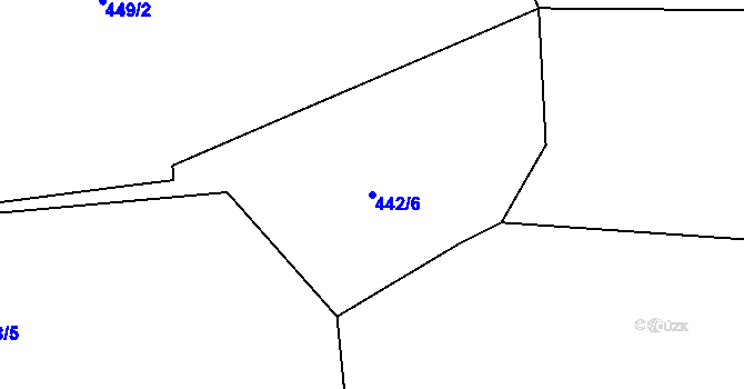 Parcela st. 442/6 v KÚ Příluky u Zlína, Katastrální mapa
