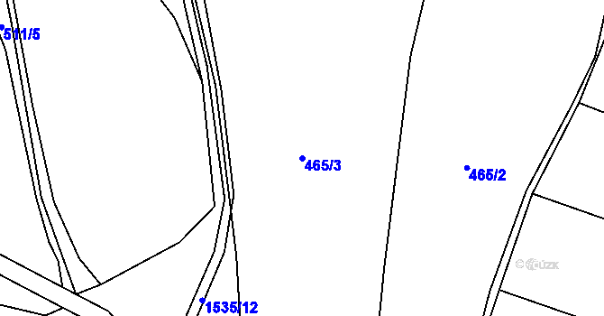 Parcela st. 465/3 v KÚ Příluky u Zlína, Katastrální mapa