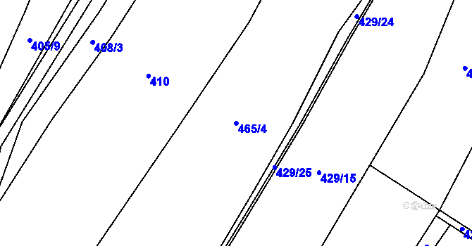 Parcela st. 465/4 v KÚ Příluky u Zlína, Katastrální mapa