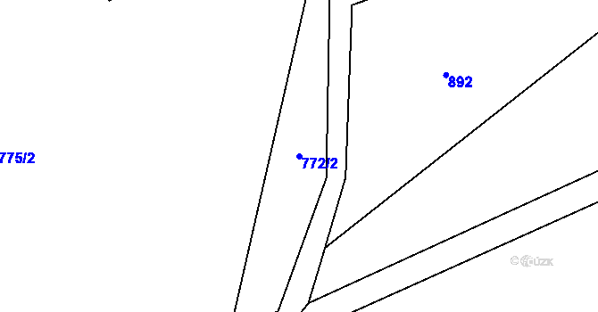 Parcela st. 772/2 v KÚ Příluky u Zlína, Katastrální mapa