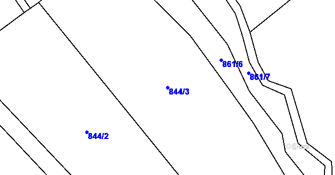 Parcela st. 844/3 v KÚ Příluky u Zlína, Katastrální mapa