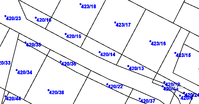 Parcela st. 420/14 v KÚ Příluky u Zlína, Katastrální mapa