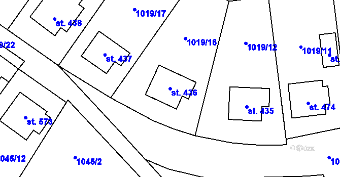 Parcela st. 436 v KÚ Kudlov, Katastrální mapa