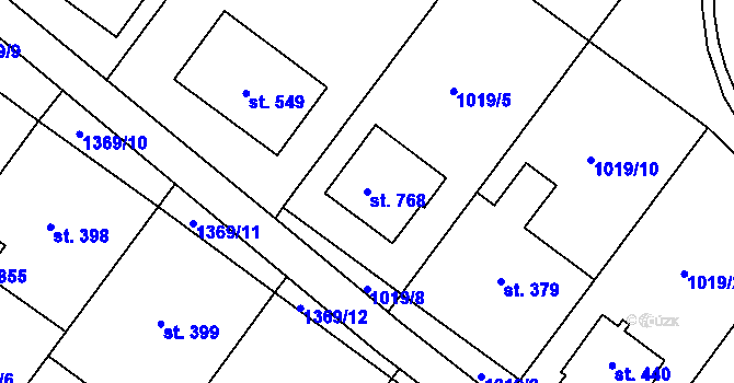 Parcela st. 768 v KÚ Kudlov, Katastrální mapa