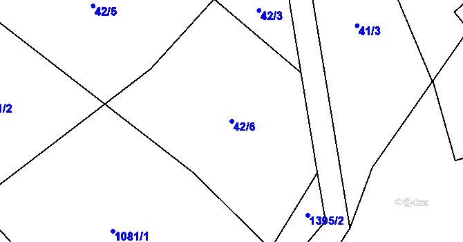 Parcela st. 42/6 v KÚ Kudlov, Katastrální mapa