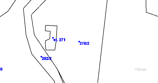 Parcela st. 278/2 v KÚ Kudlov, Katastrální mapa