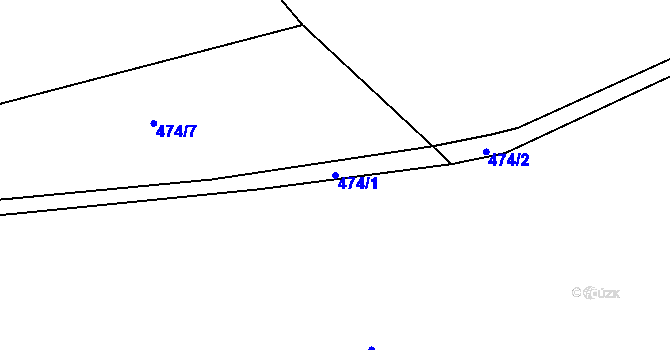 Parcela st. 474/1 v KÚ Kudlov, Katastrální mapa