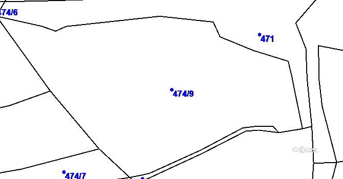 Parcela st. 474/9 v KÚ Kudlov, Katastrální mapa