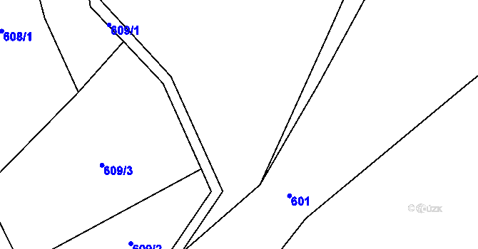 Parcela st. 609/4 v KÚ Kudlov, Katastrální mapa