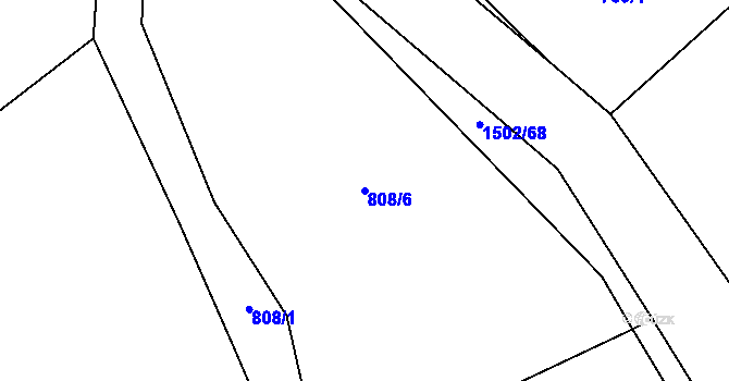 Parcela st. 808/6 v KÚ Kudlov, Katastrální mapa