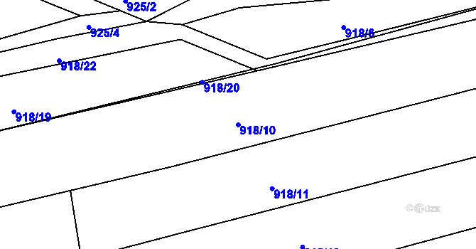 Parcela st. 918/10 v KÚ Kudlov, Katastrální mapa