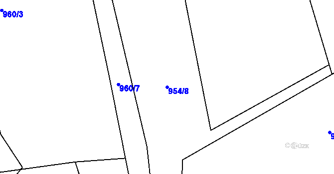 Parcela st. 954/8 v KÚ Kudlov, Katastrální mapa