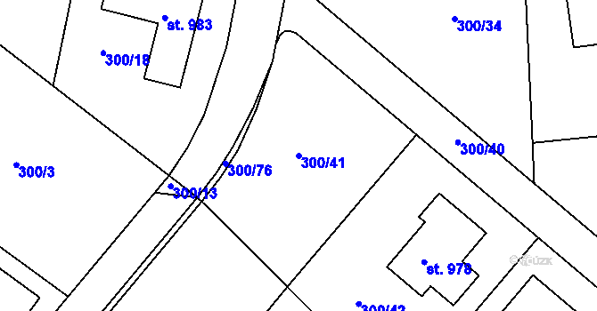 Parcela st. 300/41 v KÚ Kudlov, Katastrální mapa