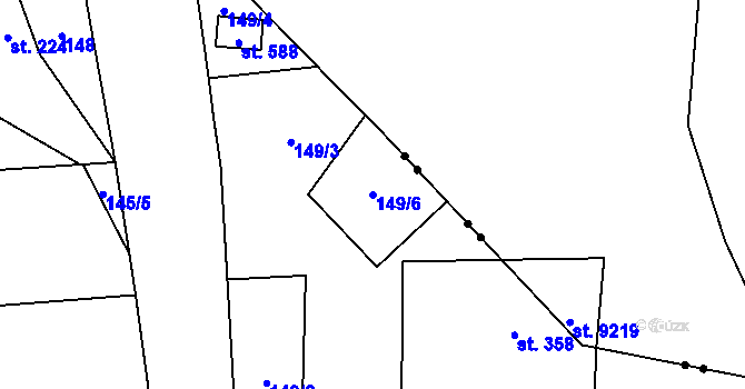 Parcela st. 149/6 v KÚ Kudlov, Katastrální mapa