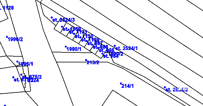 Parcela st. 984 v KÚ Malenovice u Zlína, Katastrální mapa