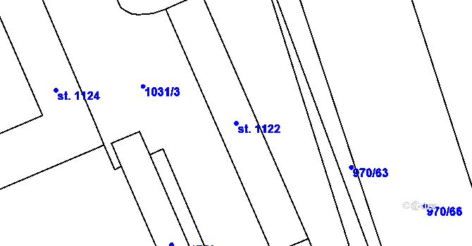 Parcela st. 1122 v KÚ Malenovice u Zlína, Katastrální mapa
