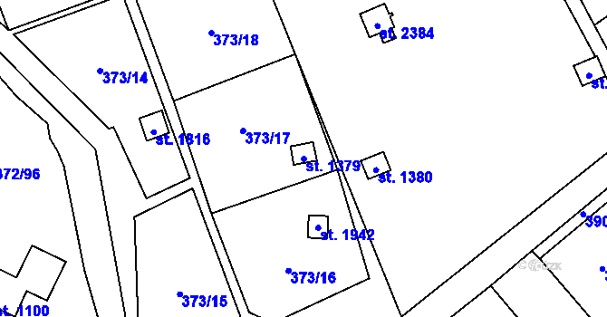 Parcela st. 1379 v KÚ Malenovice u Zlína, Katastrální mapa