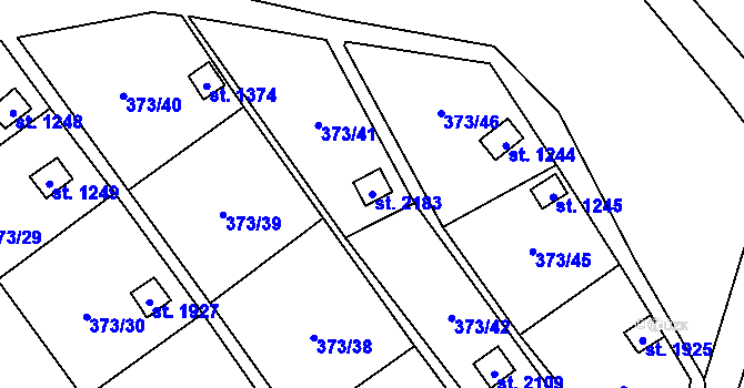 Parcela st. 2183 v KÚ Malenovice u Zlína, Katastrální mapa