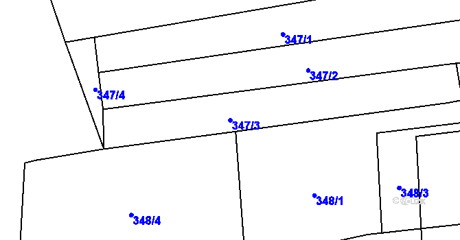 Parcela st. 347/3 v KÚ Malenovice u Zlína, Katastrální mapa