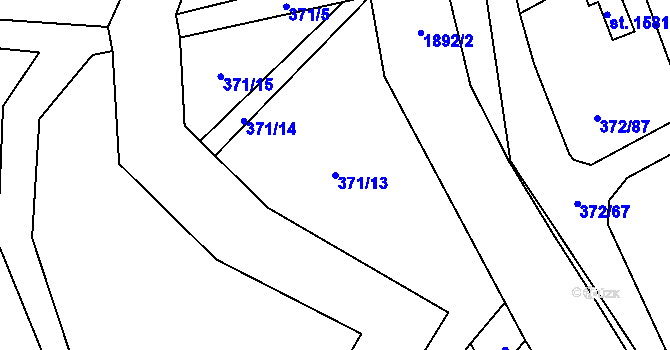 Parcela st. 371/13 v KÚ Malenovice u Zlína, Katastrální mapa