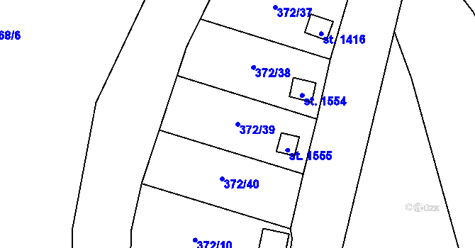 Parcela st. 372/39 v KÚ Malenovice u Zlína, Katastrální mapa