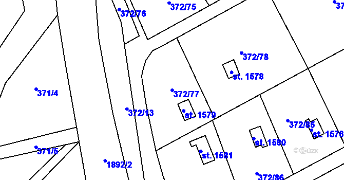 Parcela st. 372/77 v KÚ Malenovice u Zlína, Katastrální mapa