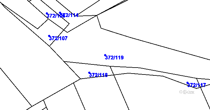 Parcela st. 372/119 v KÚ Malenovice u Zlína, Katastrální mapa