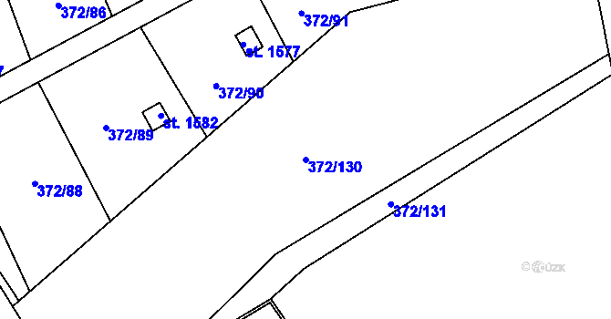 Parcela st. 372/130 v KÚ Malenovice u Zlína, Katastrální mapa