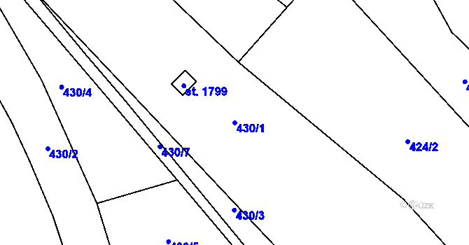 Parcela st. 430/1 v KÚ Malenovice u Zlína, Katastrální mapa