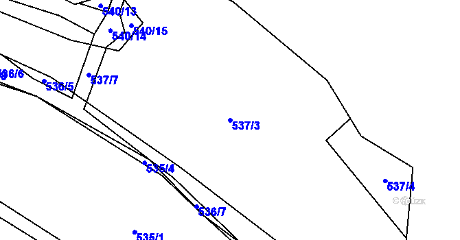 Parcela st. 537/3 v KÚ Malenovice u Zlína, Katastrální mapa