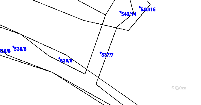 Parcela st. 537/7 v KÚ Malenovice u Zlína, Katastrální mapa