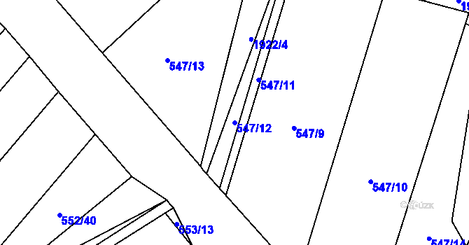 Parcela st. 547/12 v KÚ Malenovice u Zlína, Katastrální mapa