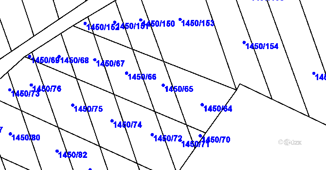 Parcela st. 1450/65 v KÚ Malenovice u Zlína, Katastrální mapa