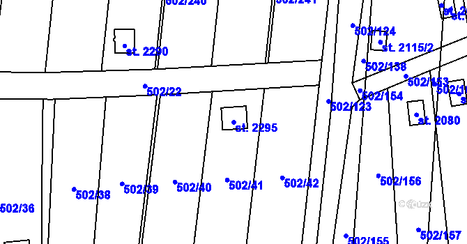 Parcela st. 2295 v KÚ Malenovice u Zlína, Katastrální mapa
