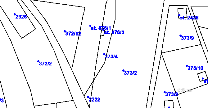 Parcela st. 373/4 v KÚ Malenovice u Zlína, Katastrální mapa